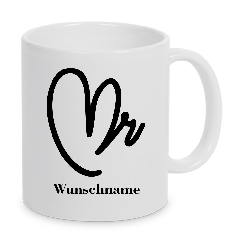 Mrs Mr bedruckte Tasse personalisiert mit Wunschname – Geschenke-Macher