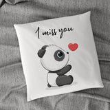 Panda I miss you verschiedene Varianten 40x40cm Kissen mit Füllung personalisiert