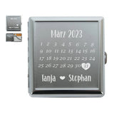 Zigarettenetui Jahrestag Kalender mit Namen und Datum graviert personalisierbar