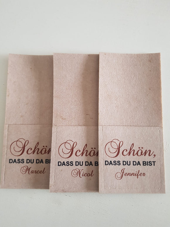 personalisierte Bestecktasche aus Filz