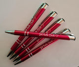 Gravierte personalisierte Metallkugelschreiber in rot
