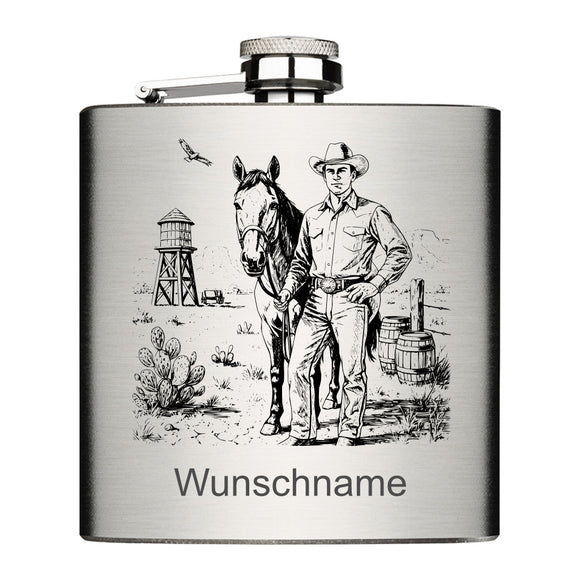 Edelstahl Flachmann 6oz