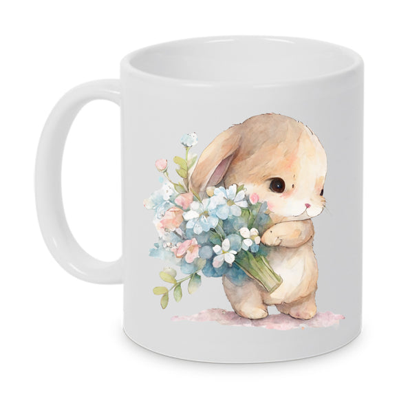 Süsser Hase mit Blumen