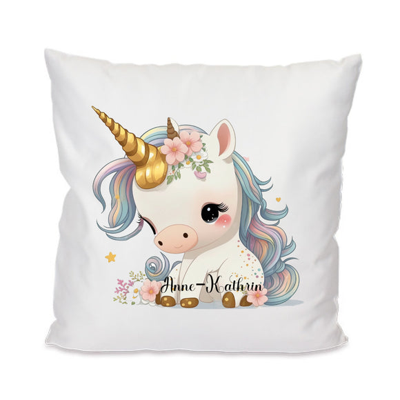 Sweet Unicorn Einhorn personalisierbar - Kissen 40x40cm mit Füllung