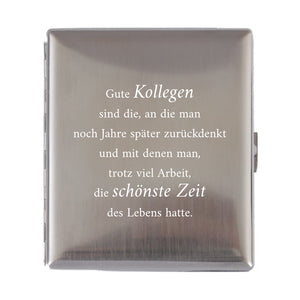 Gute Kollegen sind ... Zigarettenetui mit Spruch graviert