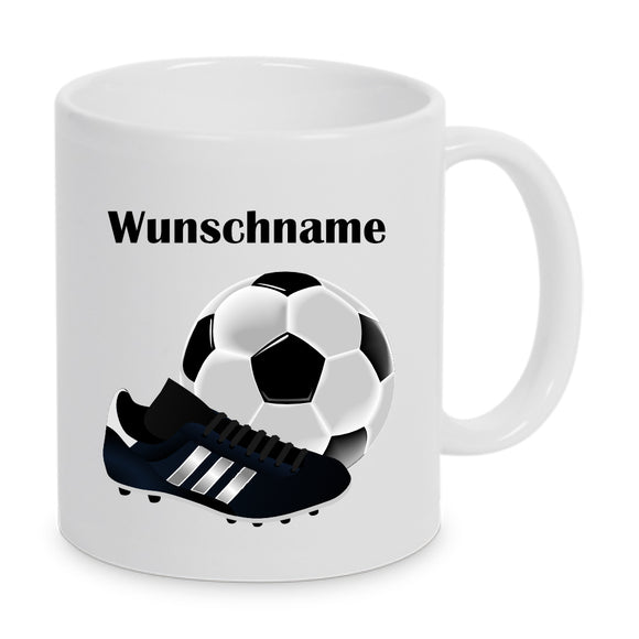 Tasse Fussball mit Wunschname personlisierbar