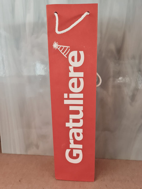 Geschenktüte Rot bedruckt mit Gratuliere