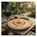 Holz Schneidebrett aus Birkenholz mit BBQ graviert