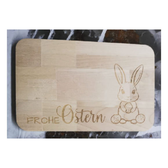 Frohe Ostern Hase - Frühstücksbrettchen graviert