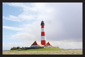 Leuchtturm Westerheversand von weitem - Fussmatte