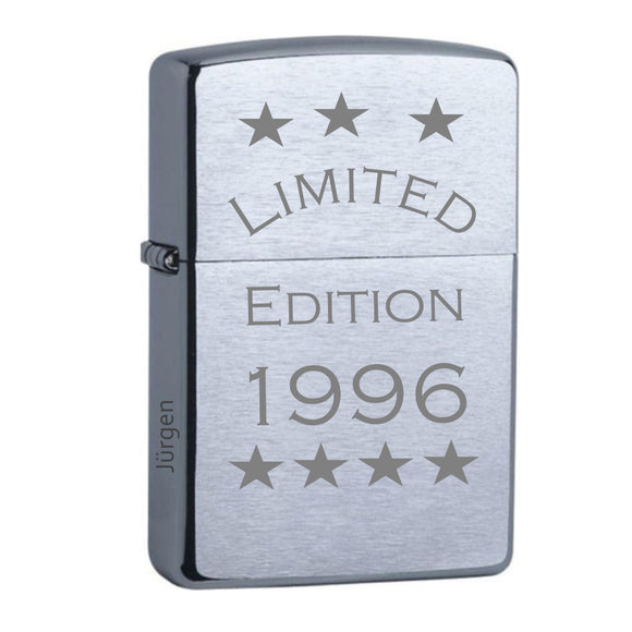 Zippo chrome gebürstet mit Gravur Limited Edition Name und Jahrgang