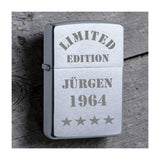 Limited Edition Name und Jahrgang Zippo chrome gebürstet mit Gravur