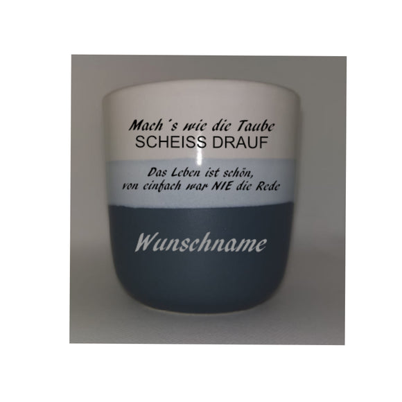 Steinzeugbecher mit Gravur 