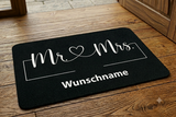 Mr and Mrs mit Wunschname personalisierte Fussmatte