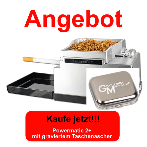 Setangebot - Powermatic 2+ mit graviertem Taschenascher