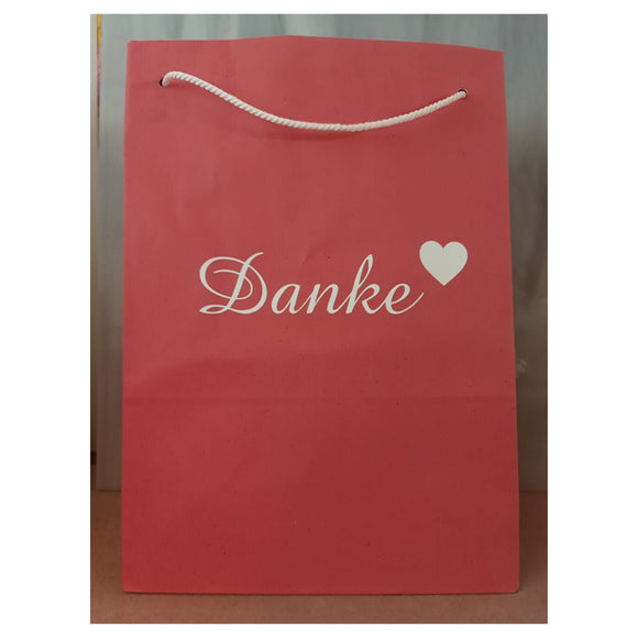 Geschenktüte mit Beschriftung  Danke Herz