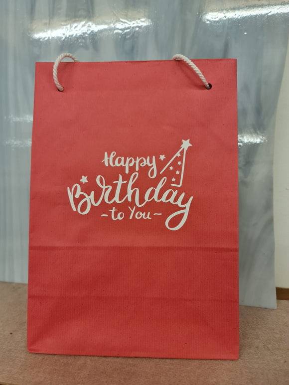 Papiertasche Rot - Happy Birthday