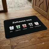 Zuhause Fußmatte mit Schuhen und mit Namen personalisierbar