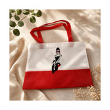 Tasche-Polyester-rot-weiß-bestickt-Lady