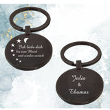 Schlüsselanhänger schwarz glänzend graviert - Ich liebe dich bis zum Mond