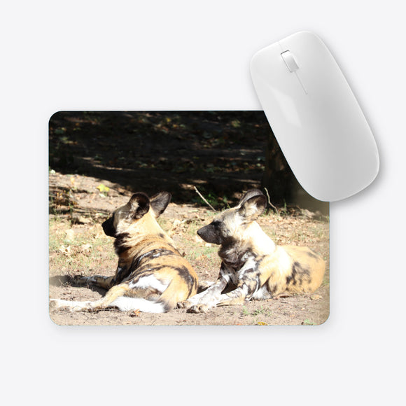 Zwei afrikanische Wildhunde Mauspad