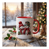 beidseitig bedruckte Two-Tone Tasse „Snowman“