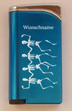 Skeletons und Name personalisiertes Feuerzeug Hadson Twin Lite mit Gravur