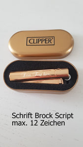Clipper Rosegold Metall-Feuerzeug mit Gravur