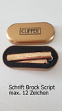 Clipper Rosegold Metall-Feuerzeug mit Gravur