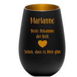 Beste Hebamme der Welt  - Windlicht mit Name personalisierbar