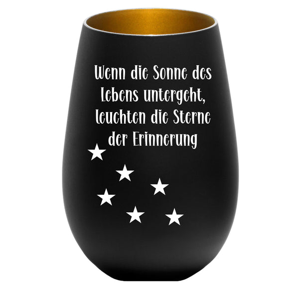 Wenn die Sonne des Lebens  - Windlicht graviert