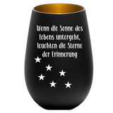 Wenn die Sonne des Lebens  - Windlicht graviert