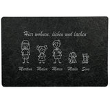 Wohnen, lieben, lachen Fussmatte ohne Gummirand