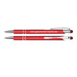 Kugelschreiber rot Metall slim Touchpen mit Wunschgravur
