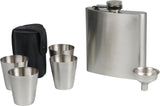 Flachmann Chrome gebürstet 6oz Set mit 4 Bechern + 1 Trichter