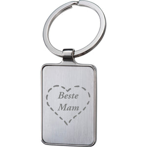 Schlüsselanhänger graviert mit Herzrahmen -Beste Mam