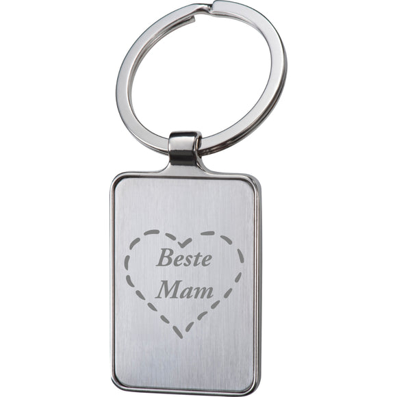 Schlüsselanhänger graviert mit Herzrahmen -Beste Mam
