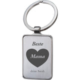 Schlüsselanhänger mit Beste Mama im Herz Graviert + dein Name
