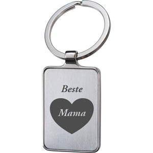 Schlüsselanhänger mit Beste Mama im Herz Graviert