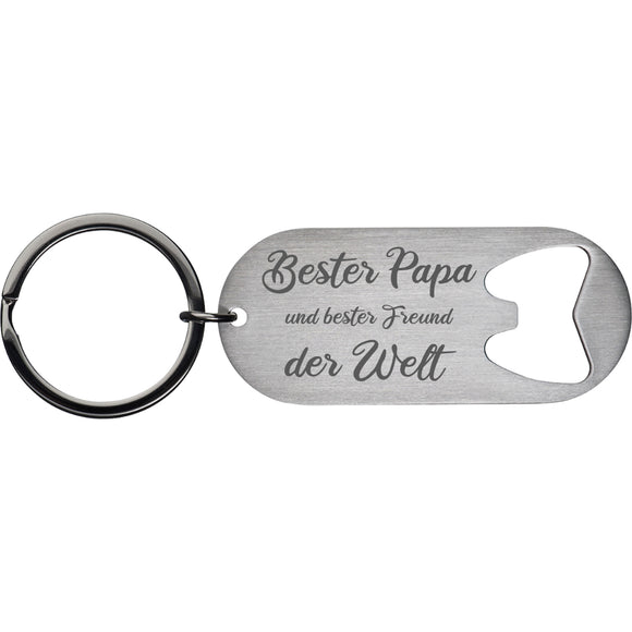 Flaschenöffner Schlüsselanhänger mit Gravur-Bester Papa und bester Freund der Welt