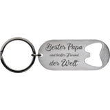 Flaschenöffner Schlüsselanhänger mit Gravur-Bester Papa und bester Freund der Welt