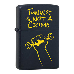 Tuning is not a crime - Hand Schraubenschlüssel Black Matte mit Messing-Kern Original Zippo graviert