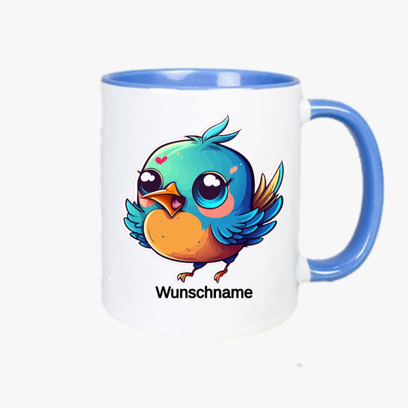 Blue Bird Tasse personalisierbar mit Name