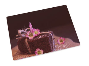 Glas-Schneidebrett mit Brownie Motiv