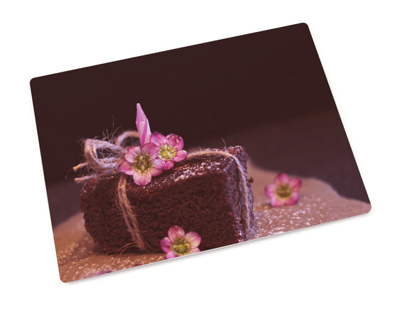 Glas-Schneidebrett mit Brownie Motiv