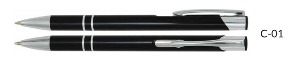 Cosmo C-01 Schwarz Kugelschreiber mit Wunschgravur