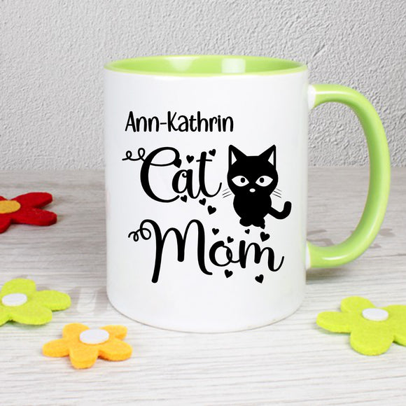 Cat Mam Tasse mit Name personalisierbar