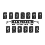 Mafia Cards Collection - mit Mafiamotiven gravierte Zippos Black Matte mit Chrom-Kern