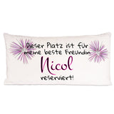 Kuschelkissen bedruckt mit Motiv Feuerwerk und Text Dieser Platz ist für meine beste Freundin Wunschname reserviert