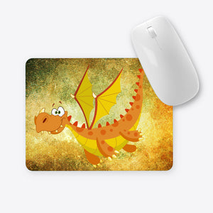 Mauspad mit gelb/oranger Drache